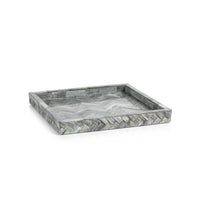 Zodax Bengkulu Bone Braided Tray, 12.25" x 12.25", Mayfair Gray