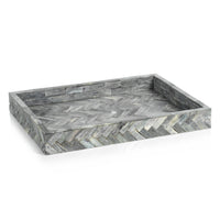 Zodax Bengkulu Bone Braided Tray, 16.65" x 12.65", Mayfair Gray