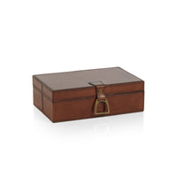 Zodax Chadwell Rectangular Leather Decorative Box, Large