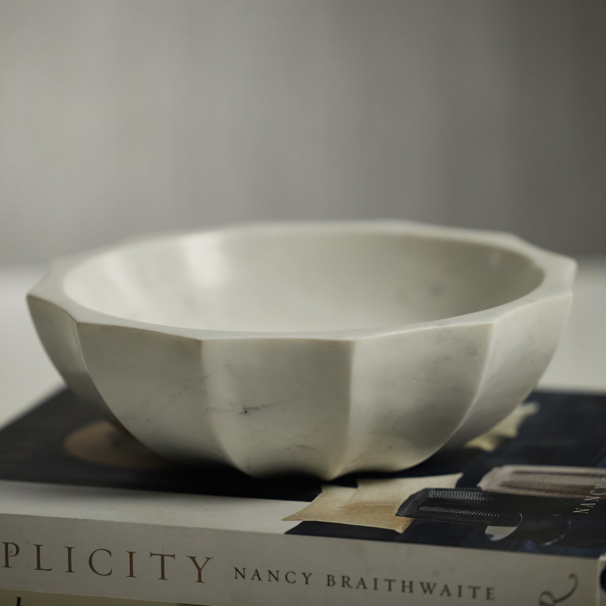 Zodax Fulham Scalloped Marble Bowl