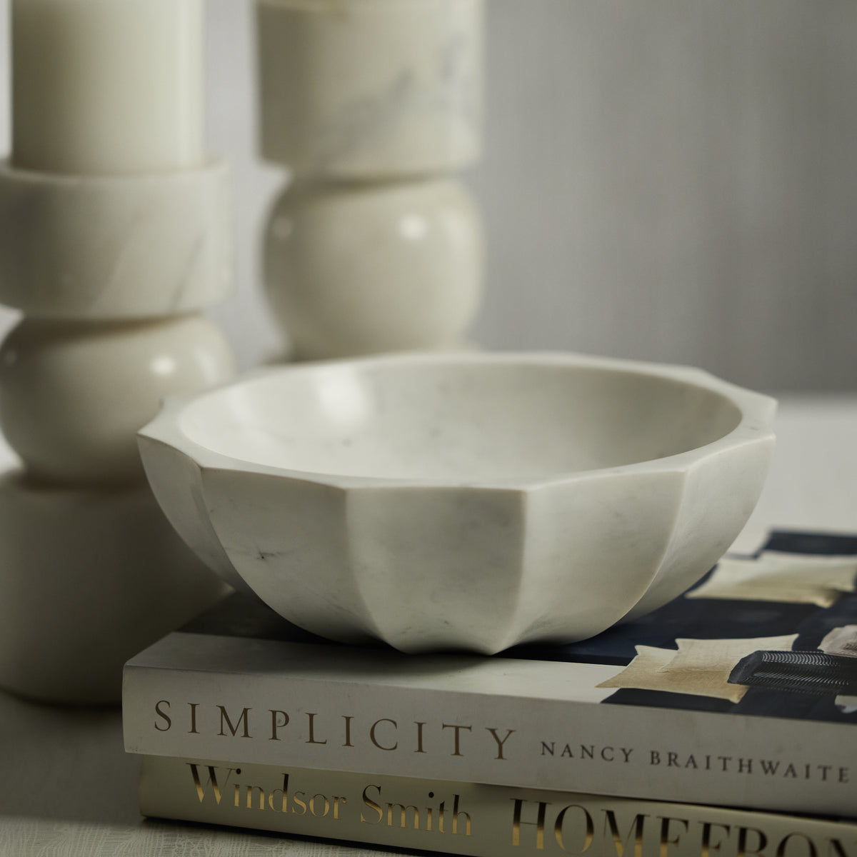 Zodax Fulham Scalloped Marble Bowl