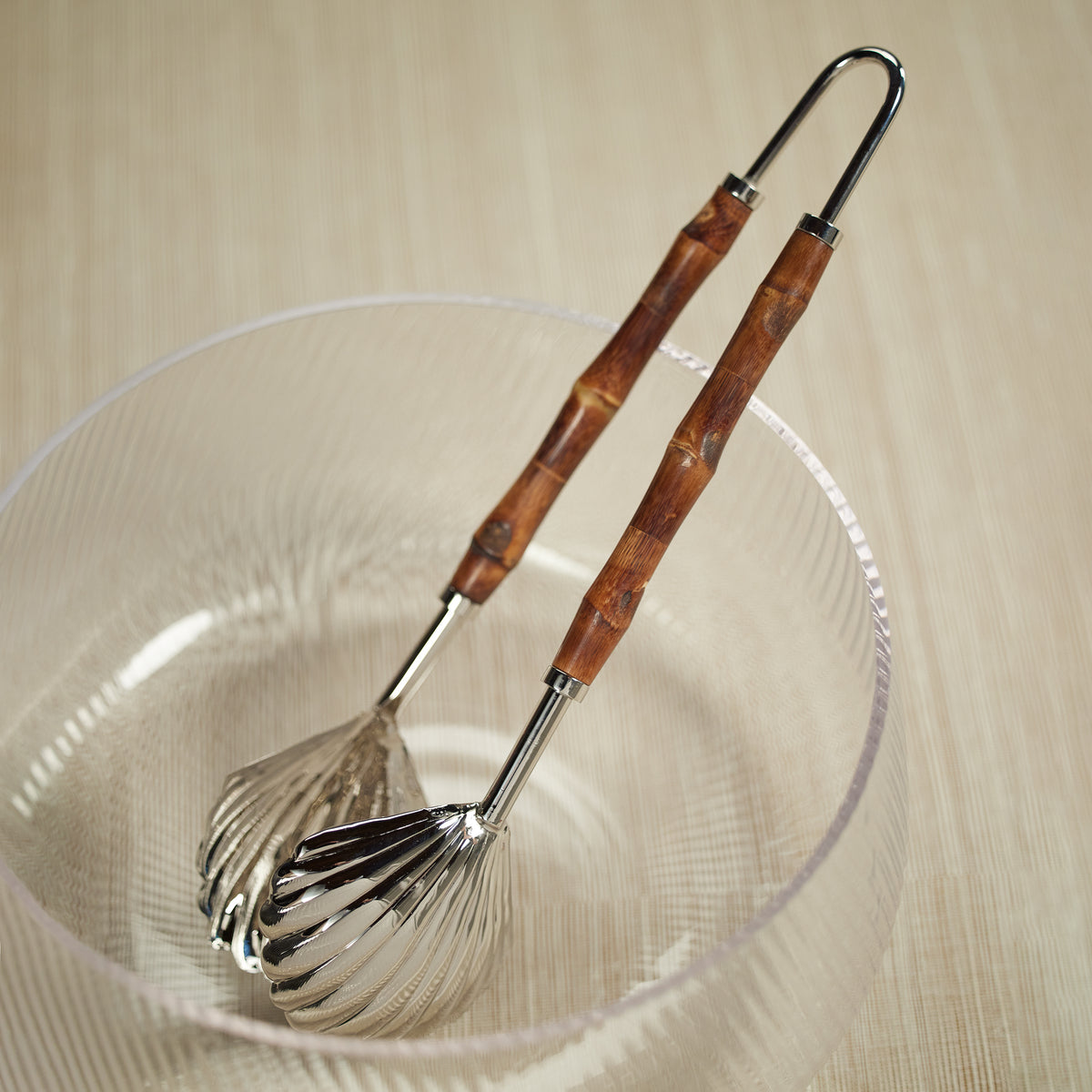 Zodax Treviso Bamboo and Nickel Server Tong
