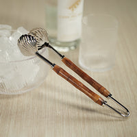 Zodax Treviso Bamboo and Nickel Ice Tong
