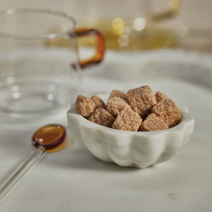 Zodax Rimini Scalloped Marble Condiment Bowls, Set of 2