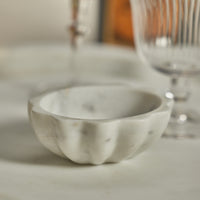 Zodax Rimini Scalloped Marble Condiment Bowls, Set of 2