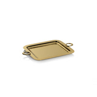 Zodax Ollie Gold Polished Brass Serving Tray, 18" x 13"