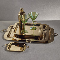 Zodax Ollie Gold Polished Brass Serving Tray, 21.25" x 15.5"