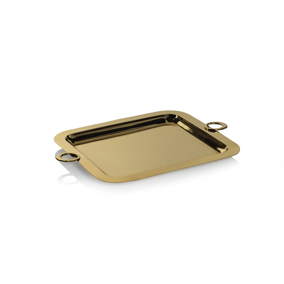 Zodax Ollie Gold Polished Brass Serving Tray, 21.25" x 15.5"