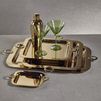 Zodax Ollie Gold Polished Brass Serving Tray, 26.75" x 16"