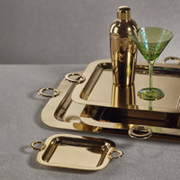 Zodax Ollie Gold Polished Brass Serving Tray, 26.75" x 16"