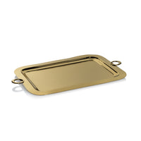 Zodax Ollie Gold Polished Brass Serving Tray, 26.75" x 16"