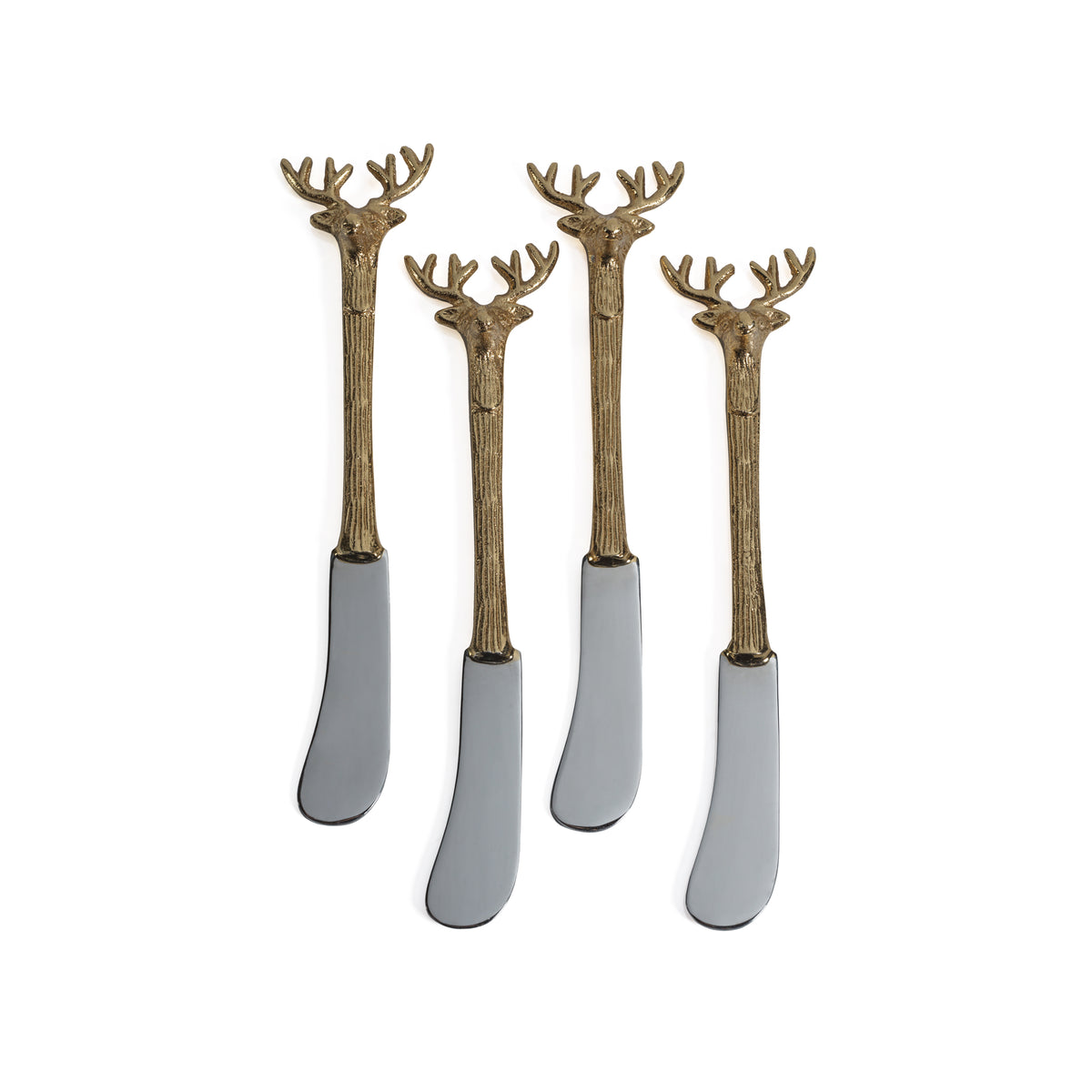 Zodax Peura Stag's Head  Butter Knives, Set of 4