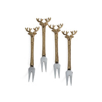Zodax Peura Stag's Head  Cocktail  / Cheese Forks, Set of 4