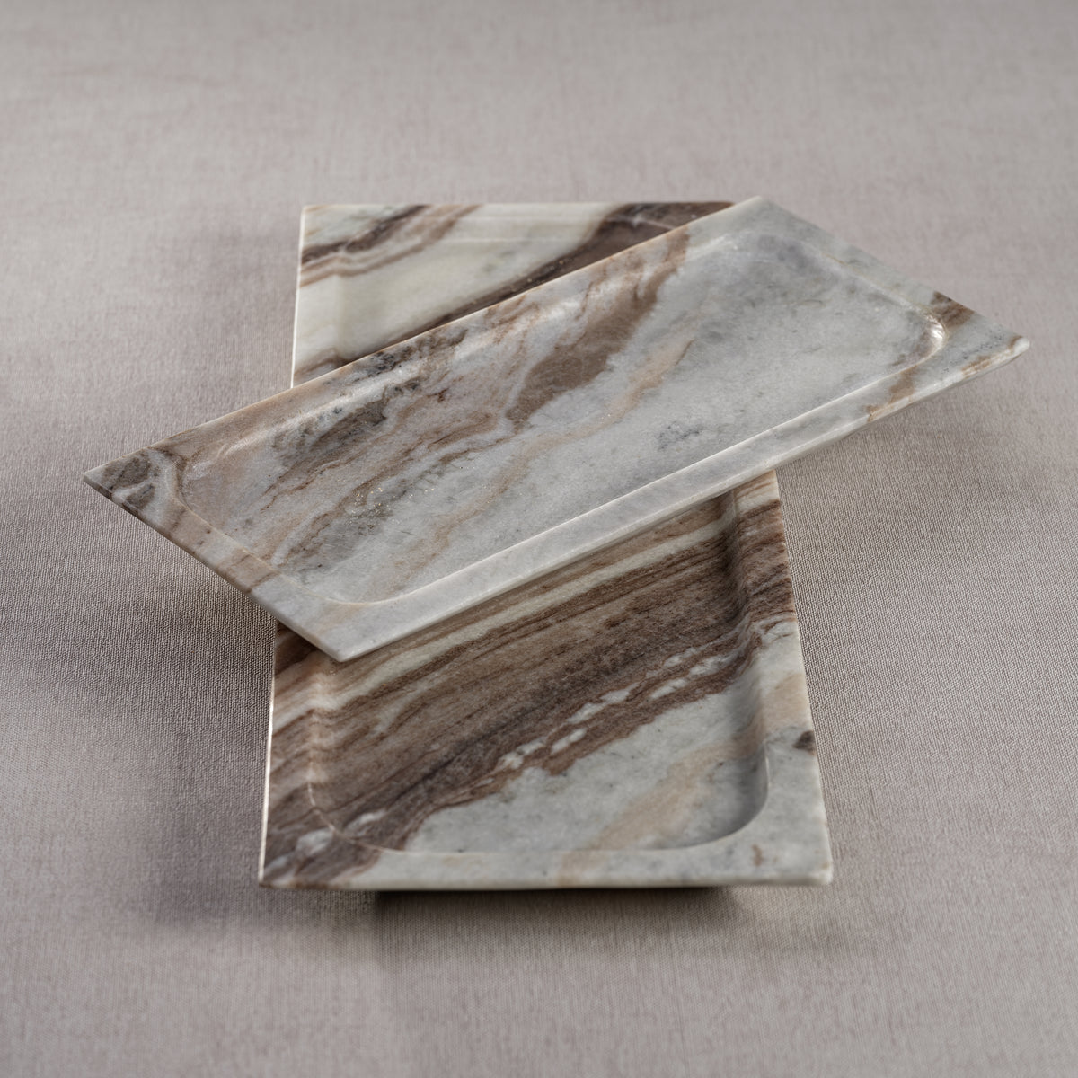 Zodax Altamura Rectangular Marble Tray, Medium