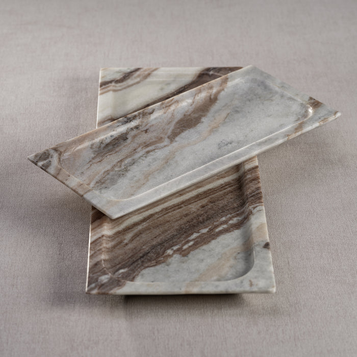 Zodax Altamura Rectangular Marble Tray, Medium