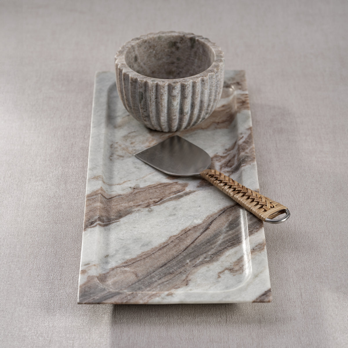 Zodax Altamura Rectangular Marble Tray, Medium