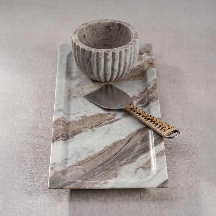 Zodax Altamura Rectangular Marble Tray, Medium