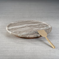 Zodax Amasya Regal Marble Lazy Susan, Large