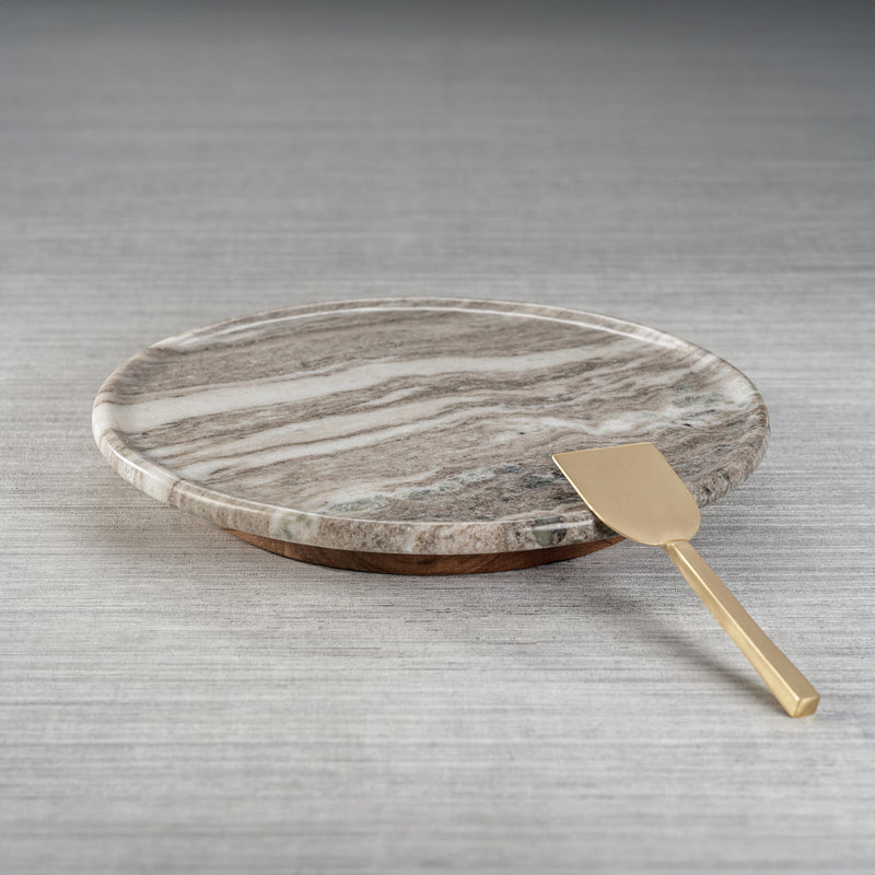 Zodax Amasya Regal Marble Lazy Susan, Large
