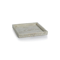 Zodax Bengkulu Bone Braided Tray, 12.25" x 12.25", Ivory White