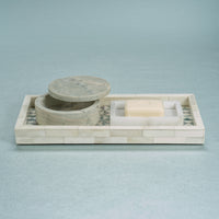 Zodax Manado Geometric Bone Tray, 14" x 7" x 1.25", Rectangle