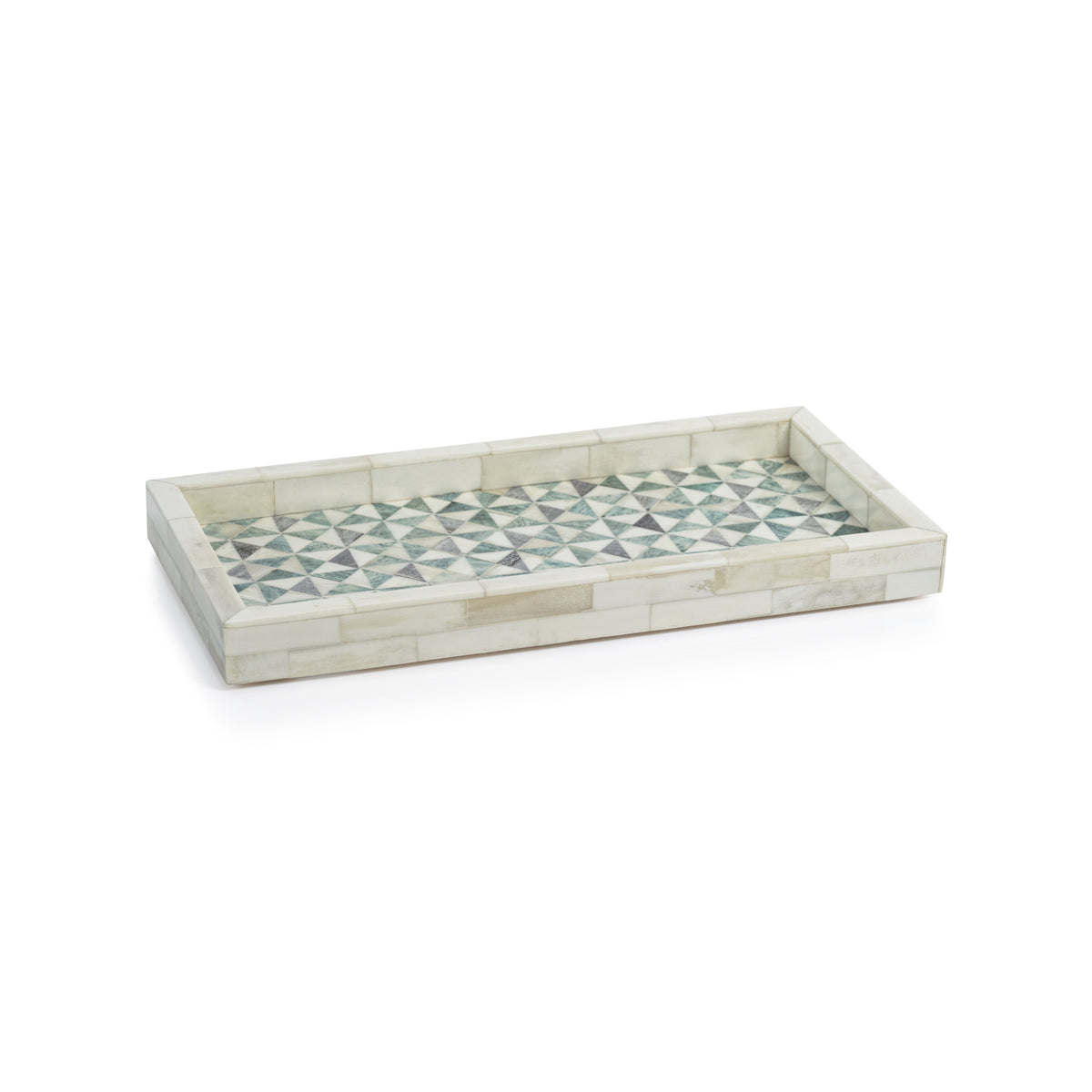 Zodax Manado Geometric Bone Tray, 14" x 7" x 1.25", Rectangle