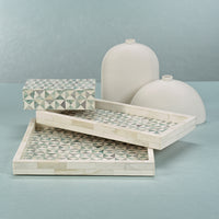 Zodax Manado Geometric Bone Tray, 12" x 12" x 1.25", Square