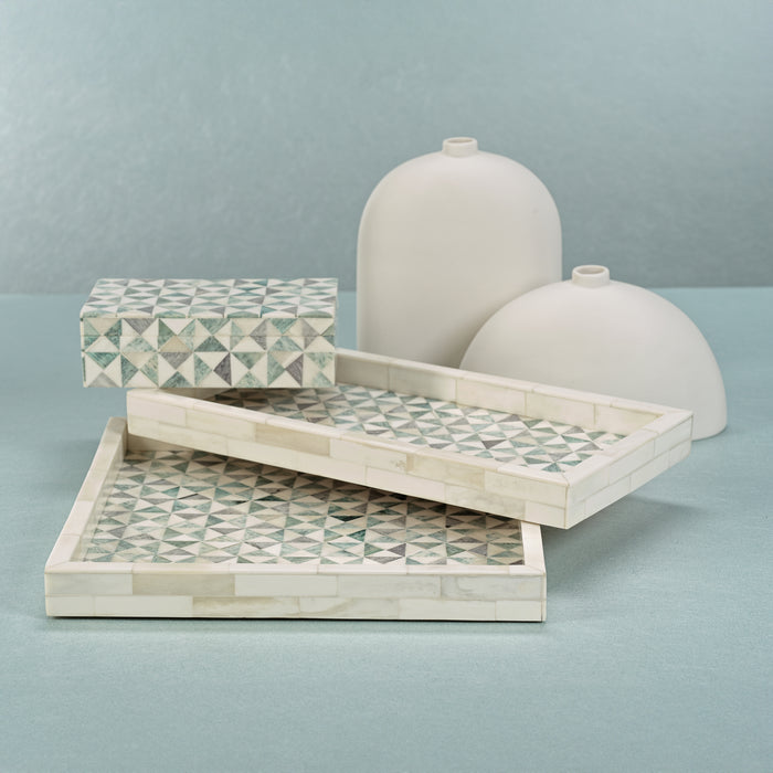 Zodax Manado Geometric Bone Tray, 12" x 12" x 1.25", Square
