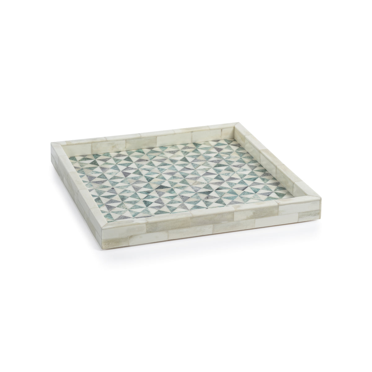 Zodax Manado Geometric Bone Tray, 12" x 12" x 1.25", Square