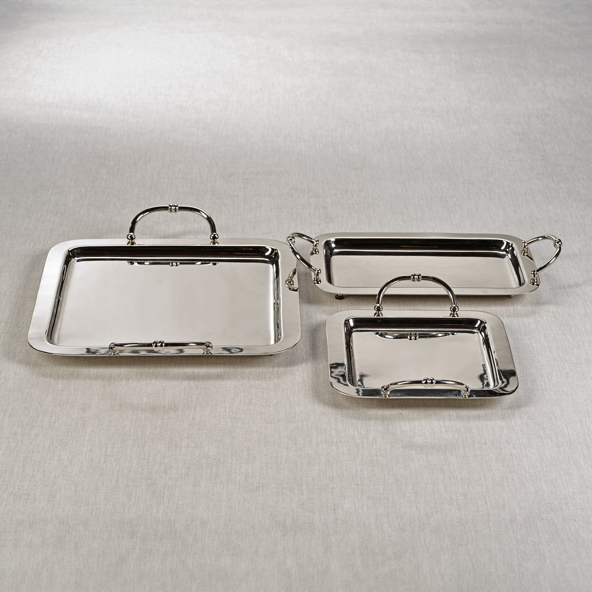 Zodax Manetta Polished Steel and Brass Tray, X-Small, Nickel