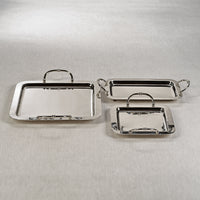 Zodax Manetta Polished Steel and Brass Tray, X-Small, Nickel