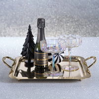 Zodax Manetta Polished Steel and Brass Tray, Medium, Gold