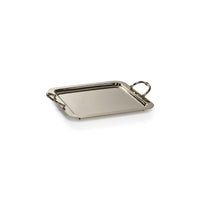 Zodax Manetta Polished Steel and Brass Tray, Medium, Gold
