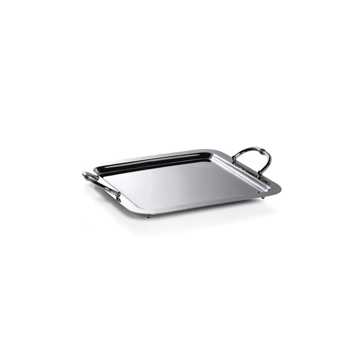 Zodax Manetta Polished Steel and Brass Tray, Medium, Nickel