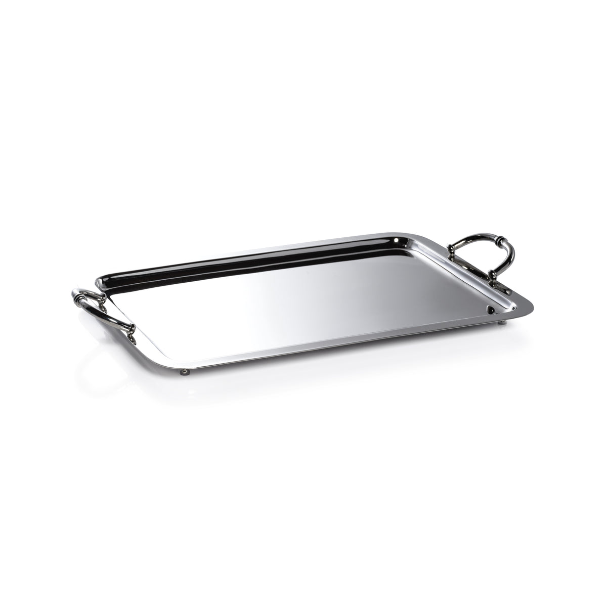Zodax Manetta Polished Steel and Brass Tray, Large, Nickel