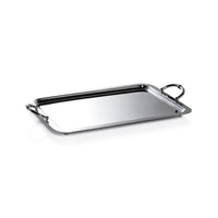 Zodax Manetta Polished Steel and Brass Tray, Large, Nickel