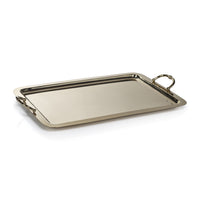 Zodax Manetta Polished Steel and Brass Tray, X-Large, Gold