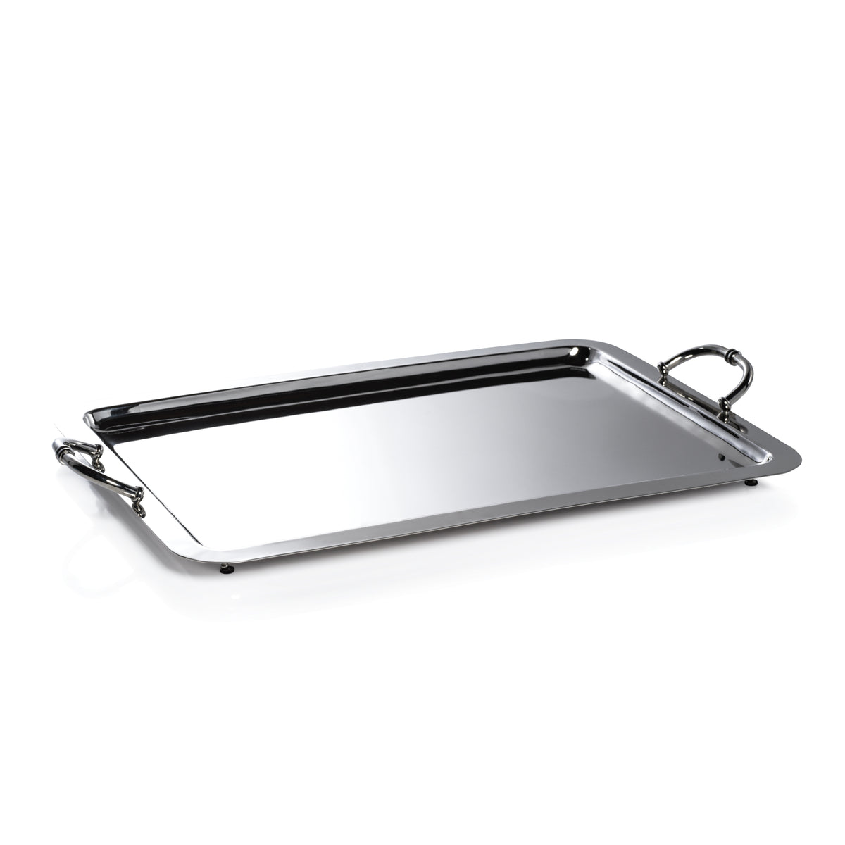 Zodax Manetta Polished Steel and Brass Tray, X-Large, Nickel