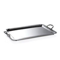Zodax Manetta Polished Steel and Brass Tray, X-Large, Nickel