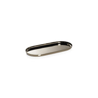 Zodax Perpignan Versatile Oblong Polished Steel Tray, Small, Gold