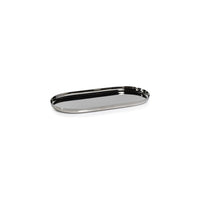 Zodax Perpignan Versatile Oblong Polished Steel Tray, Small, Nickel