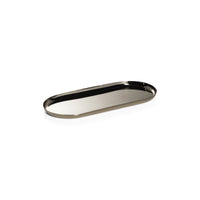 Zodax Perpignan Versatile Oblong Polished Steel Tray, Medium, Gold