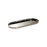 Zodax Perpignan Versatile Oblong Polished Steel Tray, Large, Gold