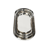 Zodax Perpignan Versatile Oblong Polished Steel Tray, X-Large, Nickel