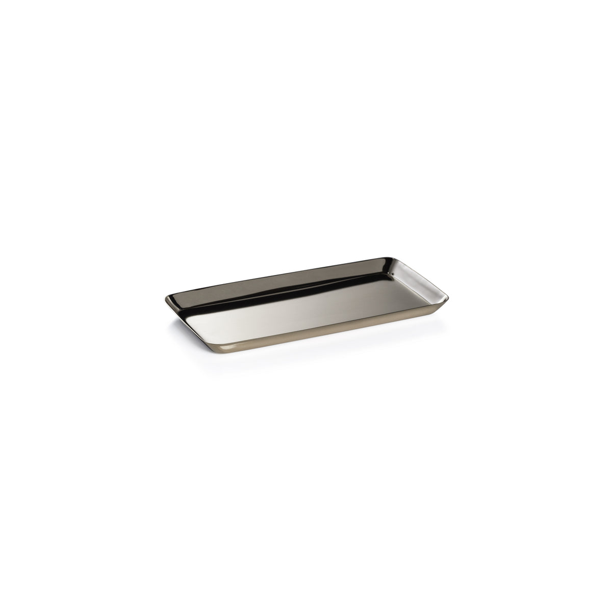 Zodax Perpignan Versatile Rectangular Polished Steel Tray, Small, Gold
