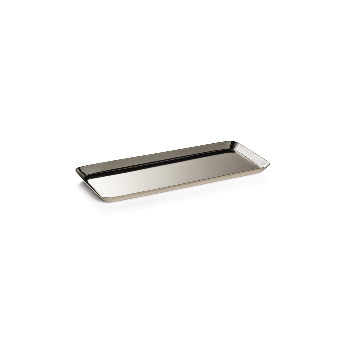 Zodax Perpignan Versatile Rectangular Polished Steel Tray, Medium, Gold