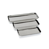 Zodax Perpignan Versatile Rectangular Polished Steel Tray, Medium, Nickel