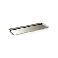 Zodax Perpignan Versatile Rectangular Polished Steel Tray, Large, Gold