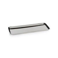 Zodax Perpignan Versatile Rectangular Polished Steel Tray, Large, Nickel
