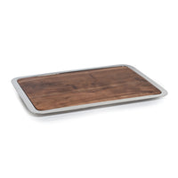 Zodax Benouville Acacia Wood Prep & Serving Board with Steel Tray, Large